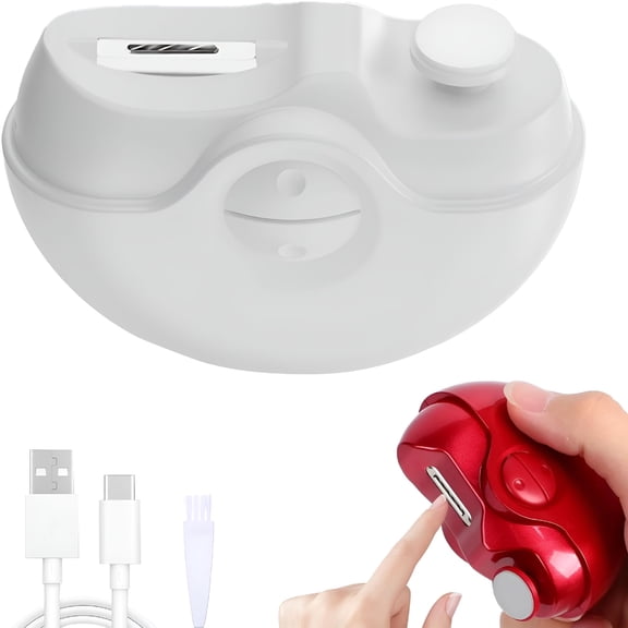 XIRQI 2 in 1 Electric Nail Clipper, 2 in 1 Electric Polishing Automatic Nail Clippers, Electric Nail Trimmer with 2 Adjustable Speeds, Nail Clippers for Children, Adults, Seniors (White)