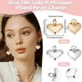 thumbnail image 2 of 10Pcs Heart Charms 18K Gold Plated Real Platinum Plated for Jewelry Making Necklaces Bracelets DIY Crafts, 2 of 9