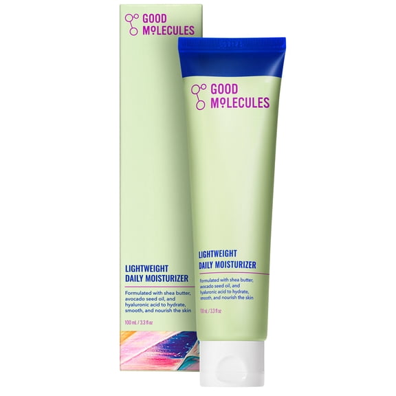 Good Molecules Lightweight Daily Moisturizer - Non-Greasy Facial Cream with Shea Butter & Hyaluronic Acid, Skincare for Face, 3.3 fl oz