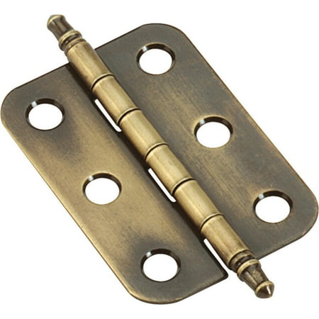 - Non Self-Closing Butt Antique Brass Hinge - 2 Pack