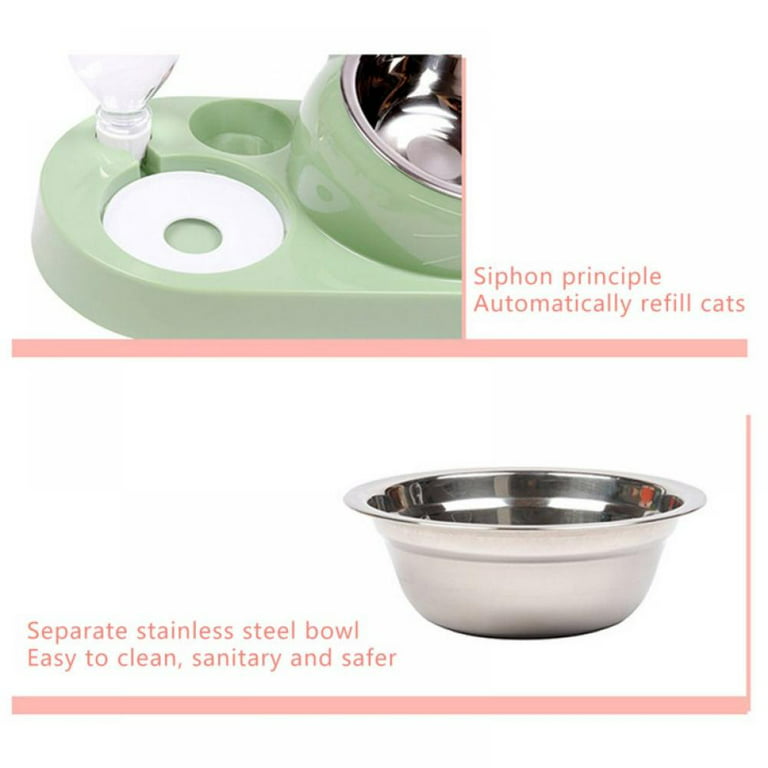Dog Bowls Double Dog Water and Food Bowls Stainless Steel Bowls with  Non-Slip Resin Station, Pet Feeder Bowls for Puppy Medium Dogs Cats 1.black