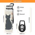 thumbnail image 3 of Sports Water Bottle 1000ML Tritan Food Grade Clear Water Bottle Fitness Outdoor Sports Bike Cute Black Cat, 3 of 7