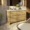 thumbnail image 2 of Lafarre 60 in W x 20 in D Rustic Acacia Double Bath Vanity, Cultured Marble Top and Gun Metal Faucet Set, 2 of 9