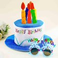 thumbnail image 1 of wonima44 Birthday Hat Plush Happy Birthday Hats Pink Cake Caps Fancy Dress Party Hats with Sunglasses for Women and Girls, 1 of 1