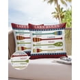 thumbnail image 6 of Pack of 2 Outdoor Pillow Covers, Summer Lake Rules Colorful Paddle Waterproof Square Throw Pillowcase Cushion Decorative Pillow Covers for Couch Patio Tent, 24x24 in, 6 of 6