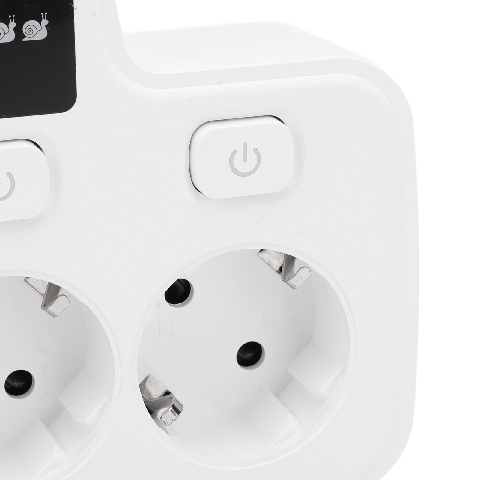 Suodoka 3-Way Power Socket Extender with Independent Switches, Multi-Outlet Adapter with 2 Prong EU Plug, 220V Grounding Electrical Outlet Receptacle for Home and Office, White