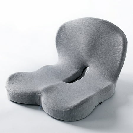 

TRAILBLOOM Memory Foam Seat Cushion Pressure Relief Seat Cushion Ergonomic Seat Cushions Desk Chair Cushion Lumbar Support Pillow for Office Chair Light Gray