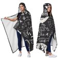 thumbnail image 2 of Wearable Blanket,Black Halloween Letter Bat Pattern Hooded Wearable Flannel Blanket for Adults & Teens,Winter Poncho Shawl Wrap Cape Cozy Anti-Pill,60"x80", 2 of 5