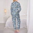 thumbnail image 6 of Goofa Blue Bathroom Printed Women’s 2 Piece Pajama Set Super,Pajamas Women's Long Sleeve Sleepwear Soft Button Down Loungewear Pjs Lounge Set Nightwear-Small, 6 of 9