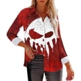 thumbnail image 5 of WFJCJPAF 2025 New Product Blouses for Women Long Sleeve Plus Colar,Women's Hallowmas Printed Casual Button Shirt Long Sleeved Turndown Collar Blouse - Red S, 5 of 6