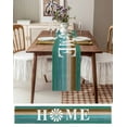 thumbnail image 6 of Teal Blue Brown Table Runner Home Vintage Farmhouse Retro Wooden Tablerunners 16 x 72 Inch, Table Decorations Tabletop Scarf for Summer Gathering Holiday Farmhouse Kitchen Dining Decor, 6 of 6