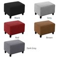 thumbnail image 2 of Rectangle Footstool Stretch Ottoman Cover Washable Modern Checked Jacquard Sofa, 2 of 4