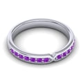 thumbnail image 3 of Stunning Round Cut 0.20 Ct Amethyst Gemstone Bridal Eternity Band for Engagement Solid 18K White Gold Size 8.5 by Diamond-Capitals, 3 of 8