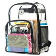 thumbnail image 3 of K-Cliffs Heavy Duty Clear Backpack High Quality See Through Student School Bookbag Deluxe Transparent Security Work Bag Travel Daypack Black, 3 of 5