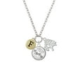 thumbnail image 2 of Delight Jewelry Goldtone Capital Letter - F - Pebble Disc - Let Things Go Fall Zoey Charm Necklace, 28", 2 of 4