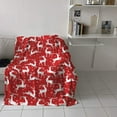 thumbnail image 4 of Flannel Fleece Throw Blanket for Sofa Couch Bed Christmas Elk Red Soft Cozy Lightweight Blanket for Adults/Kids 59x79inch, 4 of 6