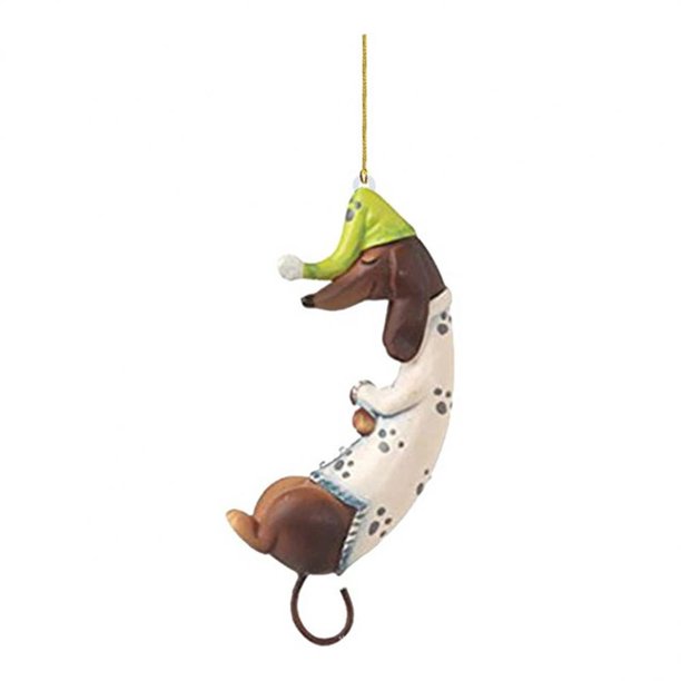 Adorno de árbol de Navidad para el hogar, colgantes de perro Dachshunds, artesanía 2D para fiesta navideña, 2023