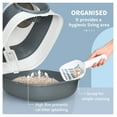 thumbnail image 5 of Cat Litter Box Enclosed, Dome Cat Toilet with Door & Scoop, White/Gray, 5 of 7