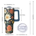 thumbnail image 2 of OBREWU Pioneer Flower Tumbler with Handle and Lid,Pioneer Flower 40oz Double Wall Vacuum Insulated Tumbler,Cups Gift for Women and Men, 2 of 7