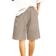 thumbnail image 5 of Cmfcve Shorts for Women Summer Drawstring Stretchy High Waist Shorts Wide Leg Pockets Gym Shorts, 5 of 8