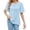 Sky Blue, variant on Vmvidoty Womens Summer Ruffle Short Sleeve Dressy Casual Blouses Mock Neck Tops Work Shirts Purple M