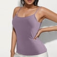 thumbnail image 3 of Womens Tank Tops with Built in Bras Stretchy Ribbed Spaghetti Strap Racerback Fitted Padded Camisole Tops Basic Tanks, 3 of 5