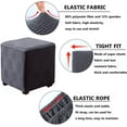thumbnail image 6 of Ottoman Covers Slipcovers Square 24x24/18x18IN Storage Ottoman Lid Covers Slipcover Square Ottoman Footstool Cover Protector Covers with Elastic Bottom(Color 1,55x55cm/22x22in), 6 of 8