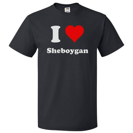 I Heart Sheboygan T-shirt - I Love Sheboygan Tee (Best Brats In Sheboygan)