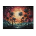 thumbnail image 3 of Designart "Colorful Sunset Palm Trees in Serene Beauty II" Palm Trees Print on Natural Pine Wood, 3 of 5