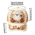 thumbnail image 2 of Halloween Witch Hat Baseball Cap Pumpkin Floral Embroidered Hat Fall Seasonal Snapback Cap For Party Outdoor Sport(Beige3-60Cm), 2 of 3