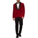 thumbnail image 2 of Blazers de Tuxedo de Terciopelo INSPIRE CHIC para hombres, Chaquetas formales de solapa de chal para bodas, color burdeos, 2 of 5