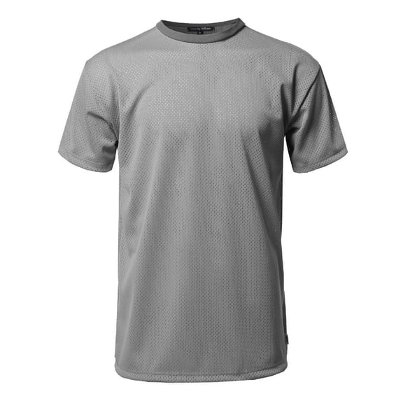 FashionOutfit Men's Solid Active Casul Mesh Original Short Sleeve Top
