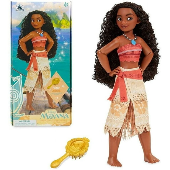 Classic Princess Moana 11.5” Doll & Brush Hairbrush Figure Holiday Gift