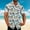 White, variant on Mens Cotton Linen Shirt Spring Summer Shirt Casual Hawaiian Beach Tropical ButtonUp Top Shirt Printed Short Sleeve Shirt