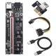 thumbnail image 2 of Placa elevadora PCI-E con luz dinámica LED Extensor PCI-Express de 6 pines con 8 condensadores sólidos, ranura roja, USB negro Vogacara EL004773-07, 2 of 2