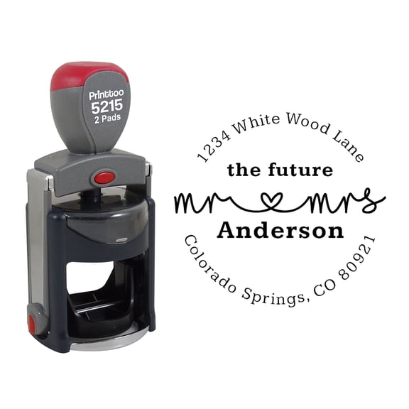 Printtoo Roound Personalized Black Self Inking Future Stamp Custom Address Rubber Stamper-45 mm