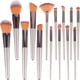 thumbnail image 1 of GOOHOCHY Juego de 14 brochas de maquillaje con mango de plástico, surtido de brochas cosméticas, artículos de belleza (doradas), 1 of 8