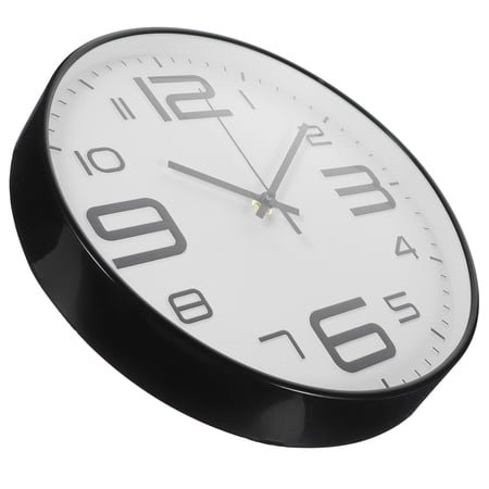 White Wall Clock with Silent Non-Ticking Design for Home Decor Modern Style Plastic and Glass 12