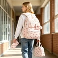 thumbnail image 2 of Weebloom Bow School Backpack With Lunch Box Pencil Case For Kids Girls Cute 3Pcs School Bags Set Daypack Large Bookbag Elementary Middle High School Beige, 2 of 5