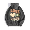thumbnail image 7 of LEKDFST Love Like Jesus Christian Hoodies for Women Religious Faith God Sweatshirts Bible Verse Inspirational Pullover Tops Dark Gray S, 7 of 7