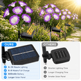thumbnail image 5 of Rirool Solar Flower Lights Outdoor 2 Pack, Purple LED Garden Lights with 8 Lighting Modes, IP65 Waterproof Solar Garden Stake Lights Auto On/Off for Yard Patio Lawn Decoration, 5 of 8