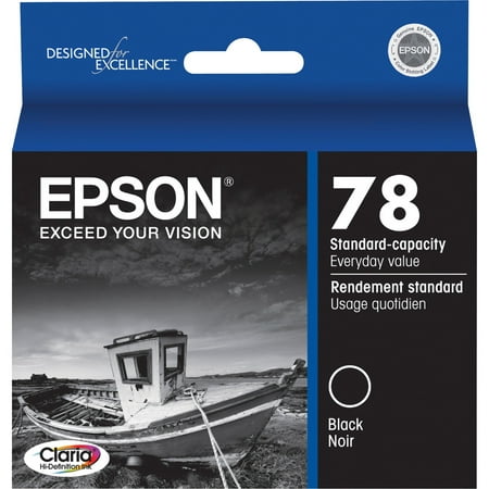 EPSON 78 Claria Hi-Definition Ink Standard Capacity Black Cartridge (T078120-S) Works with Artisan 50, Photo R260, R280, R380, RX580, RX595, RX680