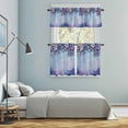 thumbnail image 5 of Purple Flowers Kitchen Curtains Sets for Windows 36 Inch Length, Vintage Blue Mottled Walls Pastoral Rod Pocket Window Treatments Tier Curtains and Valances Set for Bedroom/Bathroom, 5 of 8