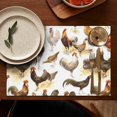 thumbnail image 4 of White Chicken Breed Pattern Summer Placemats Table Placemats Set Of 6-Linen Kitchen Washable Placemats Table Mats 11.8"x17.7" Non-Slip Heat Resistant, 4 of 5
