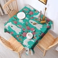 thumbnail image 2 of Great Pyrenees Dog and Pioneer Flower Square Tablecloth,Waterproof Square Table Cover,Wipeable Spillproof Washable Table Cover for Home Kitchen Party Decor 42"X42"(107x107cm), 2 of 6