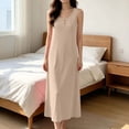 thumbnail image 6 of ZyeKqe Long Nightgown for Women Plus Size Sleeveless Button Front Crewneck Stretch Casual Lightweight Comfy Loungewear Midi Dress, 6 of 9