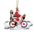 thumbnail image 2 of TOPReddon Christmas Tree Hanging Ornament, Santa Claus Riding Bike with Puppy Statue Decor Santa Claus Ornaments Set, 2 of 4
