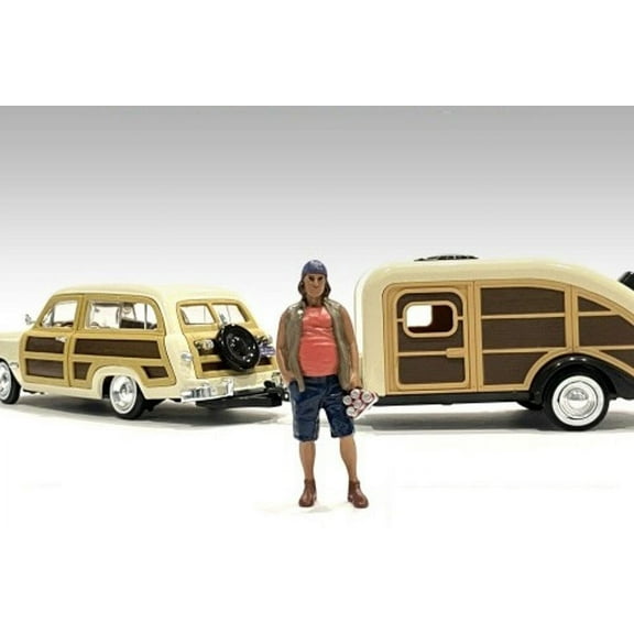 Campers Figure 2, Brown - American Diorama 76335 - 1/18 scale Figurine - Diorama Accessory