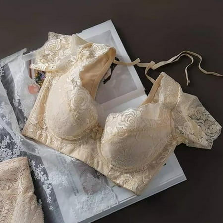 

CAICJ98 Lingerie for Women Naughty Women Breathable Tube Top Bra Underwear Without Steel Ring and Shoulder Strap Beige 70D