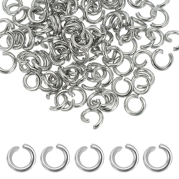 Uxcell 80 Pcs 6mm Open Jump Rings Stainless Steel Split O Rings 1.2mm Thick, Silver